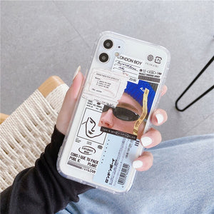 Fashion Retro Label Phone Cases For iPhone 11 12 Mini Pro XS Max X XR 7 8 Plus Luxur Soft TPU Airbag Cover 12Pro 11Pro 12Mini