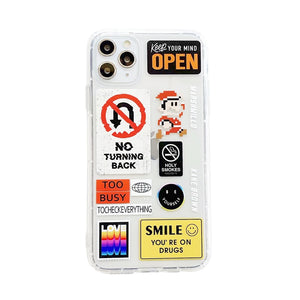 Fashion Retro Label Phone Cases For iPhone 11 12 Mini Pro XS Max X XR 7 8 Plus Luxur Soft TPU Airbag Cover 12Pro 11Pro 12Mini