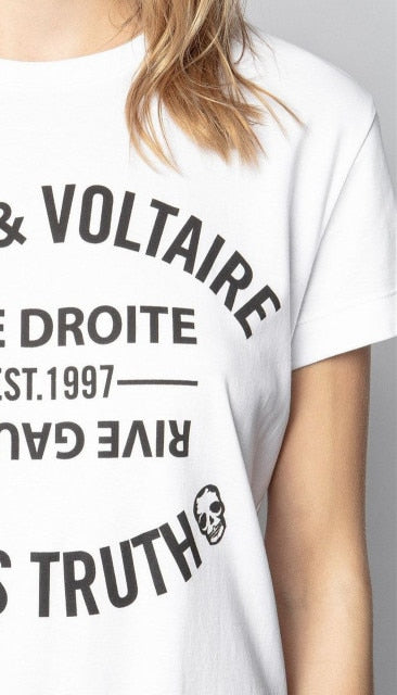 Letter Printed Short Sleeve Tops