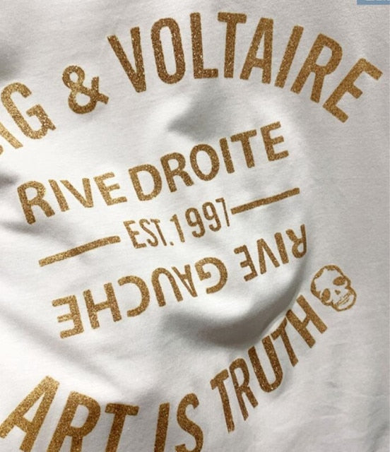 Letter Printed Short Sleeve Tops