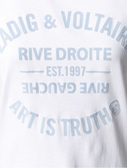 Letter Printed Short Sleeve Tops