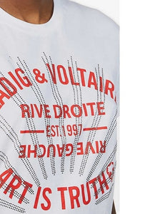 Letter Printed Short Sleeve Tops